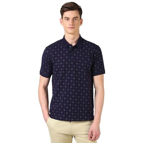Peter England Men's Regular Fit T-Shirt (Pekpwrgf250789_Navy