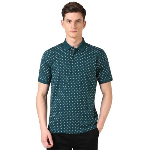 Peter England Men's Regular Fit T-Shirt (Pekpwrgfz08145_Green