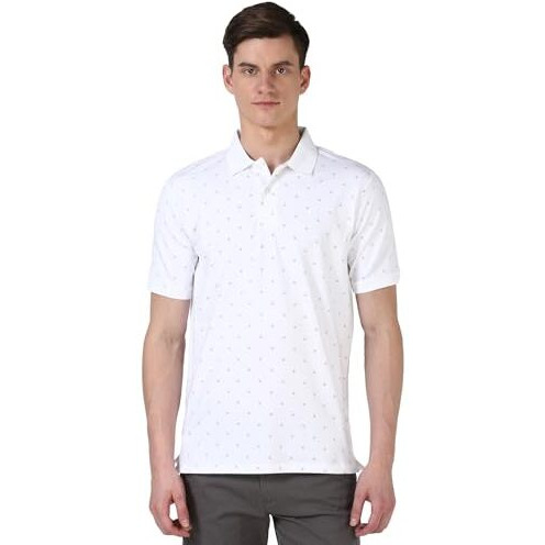 Peter England Men's Regular Fit T-Shirt (Pekpwrgfu76255_White