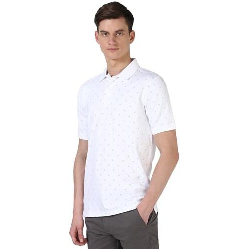 Peter England Men's Regular Fit T-Shirt (Pekpwrgfu76255_White