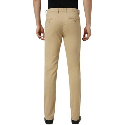 Peter England Men's Slim Casual Pants (Pctfsssbc04837_Beige