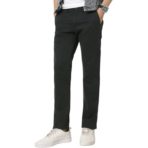 Peter England Men's Slim Casual Pants (Pctfsslb460621_Black