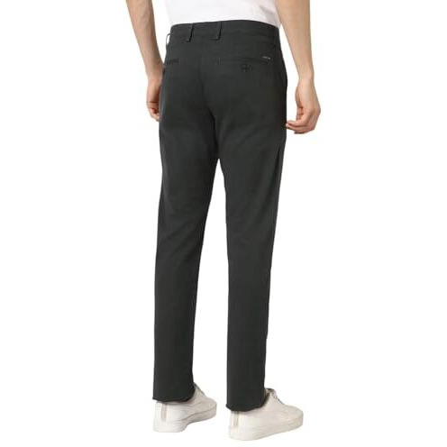Peter England Men's Slim Casual Pants (Pctfsslb460621_Black