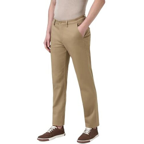 Peter England Men's Slim Casual Pants (Pctfsssf072876_Beige