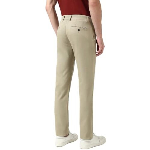 Peter England Men's Slim Casual Pants (Pctfsssfi55865_Beige
