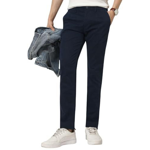 Peter England Men's Skinny Casual Pants (Pctfsskbe89189_Navy