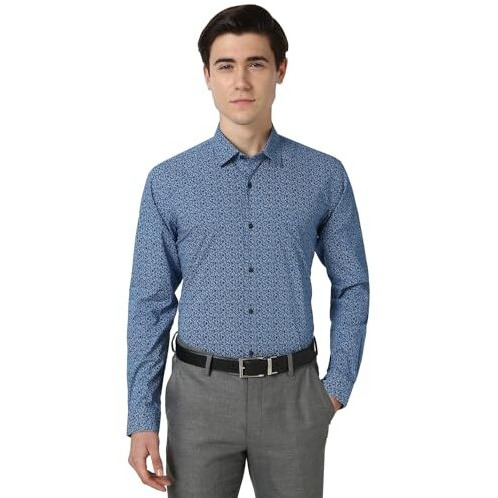 Peter England Men's Regular Fit Shirt (Pesfwnub310600_Blue