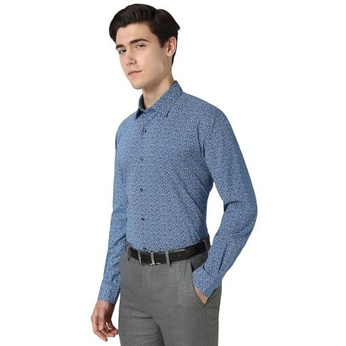 Peter England Men's Regular Fit Shirt (Pesfwnub310600_Blue