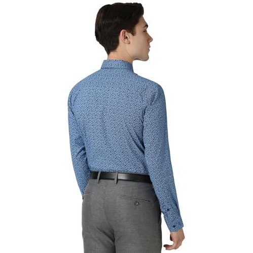 Peter England Men's Regular Fit Shirt (Pesfwnub310600_Blue