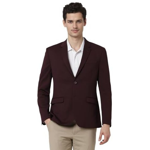 Peter England Men's Classic Blazer (Pibzwnsp333988_Wine