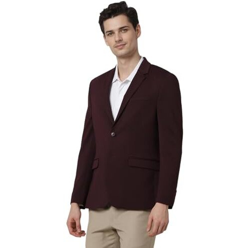 Peter England Men's Classic Blazer (Pibzwnsp333988_Wine