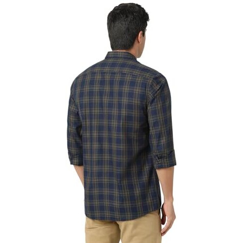 Peter England Men's Slim Fit Shirt (Pcsfsslp983191_Navy