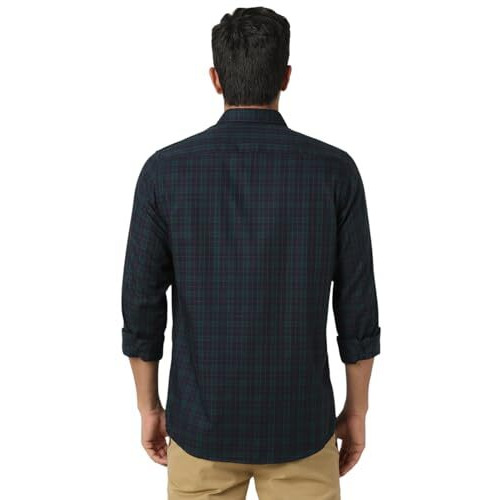 Peter England Men's Slim Fit Shirt (Pcsftslpk94446_Navy
