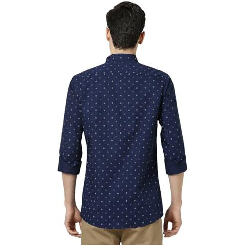 Peter England Men's Regular Fit Shirt (Pcsfsslpj47337_Navy