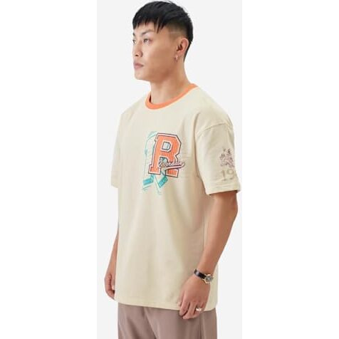 The Souled Store Archie Riverdale Varsity Oversized T-Shirts Off White Oversized T Shirts For Cotton Casual Half Sleeves Baggy Loose Fit Drop Shoulder Round Neck Back Printed Tshirt Branded Relaxed