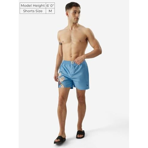 The Souled Store Popeye Sailor Legend Men And Boys Blue Graphic Print Boxer Shorts Boxer Shorts For Men's Cotton Breathable Comfortable Elastic Waistband Printed Loose-Fit Casual Lounge Sleepwear