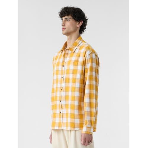 The Souled Store Plaid Amber Gold Men Relaxed Shirts