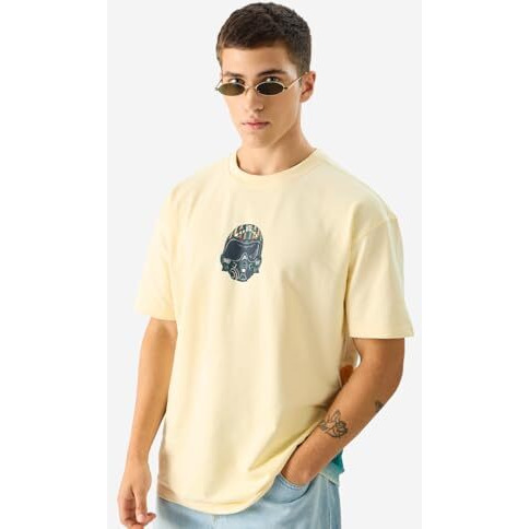 The Souled Store Official Top Gun Jets Off White Graphic Printed Cotton Oversized T-Shirts For Men And Boys - Fly High With Style