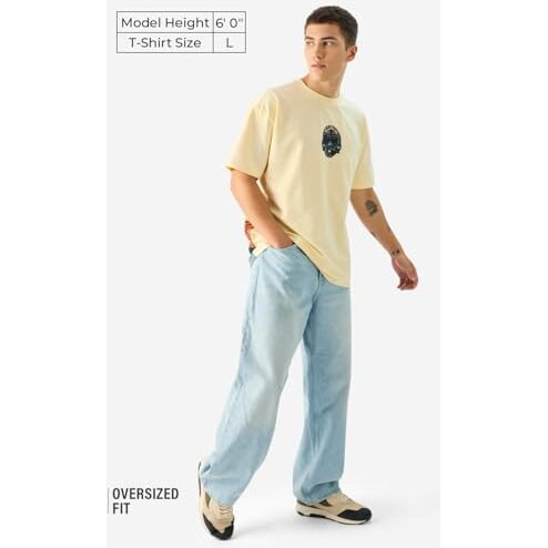 The Souled Store Official Top Gun Jets Off White Graphic Printed Cotton Oversized T-Shirts For Men And Boys - Fly High With Style
