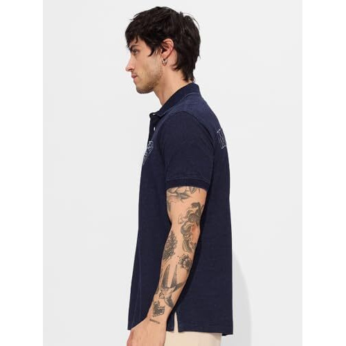 The Souled Store Official Superman Man Of Steel Men And Boys Short Sleeves Collared Neck Appilque Patch Regular Fit Cotton Blend Polos
