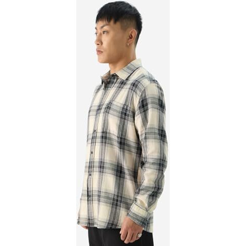 The Souled Store Plaid Waffle Black Men And Boys Long Sleeve Collared Neck Button Front Regular Fit Cotton Shirts