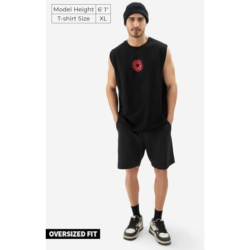 The Souled Store Official Star Wars The Death Star Round Neck Sleeveless Black Graphic Printed Regular Fit Cotton Vests For Men & Boys