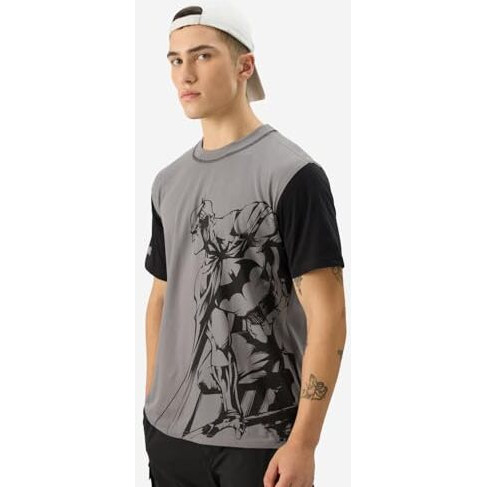 The Souled Store Official Batman The Dark Knight Men And Boys Short Sleeve Round Neck Grey Graphic Printed Cotton Regular Fit T-Shirts