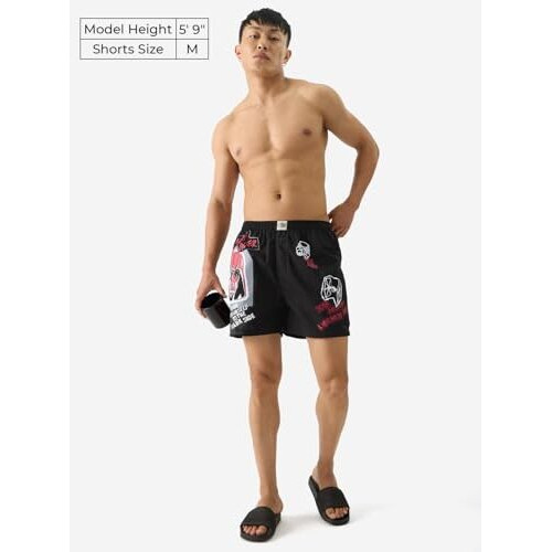 The Souled Store Official Star Wars Dark Side Men And Boys Pull On Black Graphic Printed Cotton Boxer Shorts
