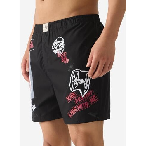 The Souled Store Official Star Wars Dark Side Men And Boys Pull On Black Graphic Printed Cotton Boxer Shorts