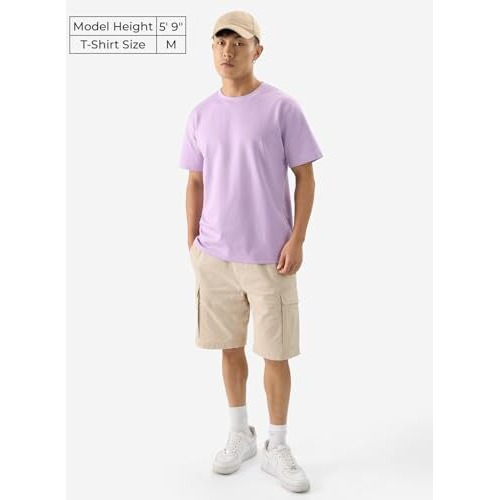 The Souled Store Solids Faded Purple Men And Boys Short Sleeves Round Neck Regular Fit Cotton Blend T-Shirts