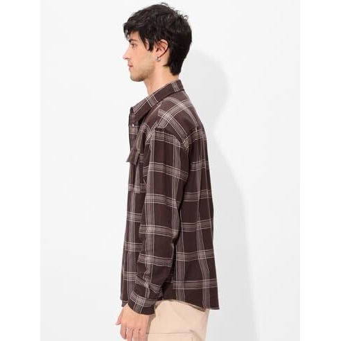The Souled Store Brown Men And Boys Long Sleeve Collared Neck Regular Fit Cotton Button Down Utility Shirt