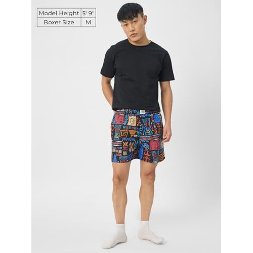 The Souled Store Originals  Tribal Tales Blue Men And Boys Boxer Short