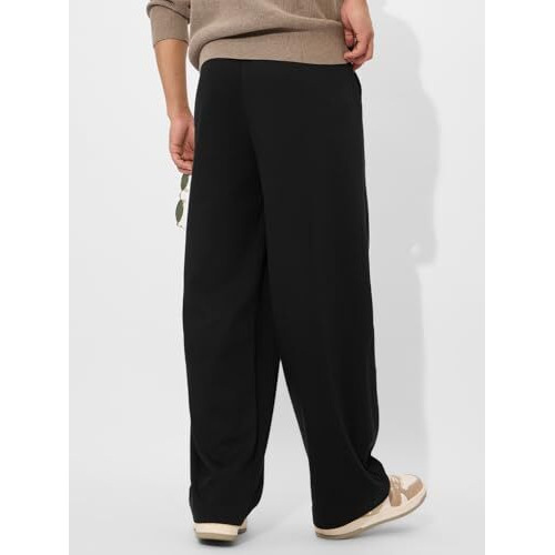 The Souled Store Solids Midnight Black Mens And Boys Korean Fit Cotton Blend Solid Korean Joggers