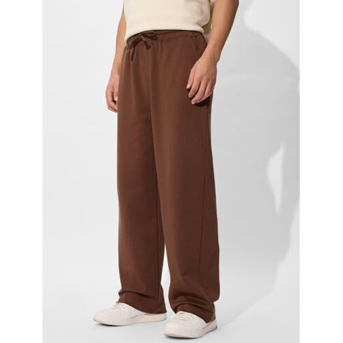 The Souled Store Official Korean Joggers Tan Brown Mens And Boys Korean Fit Cotton Blend Solid Korean Joggers