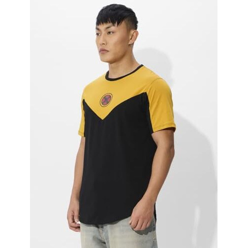 The Souled Store Official Wolverine Originals Weapon X Graphic Printed Regular Fit Cotton Short Sleeve Round Neck Drop Cut T-Shirts For Men And Boys Yellow, Black