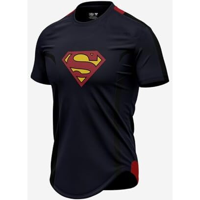 The Souled Store Official Superman  Son Of Krypton Printed Regular Fit Cotton Short Sleeve Round Neck Drop Cut T-Shirts For Men And Boys Navy Blue