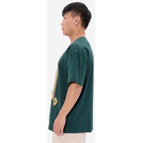 The Souled Store Soul Spirit Men And Boys Short Sleeves Round Neck Green Puff Printed Cotton Oversized T-Shirts