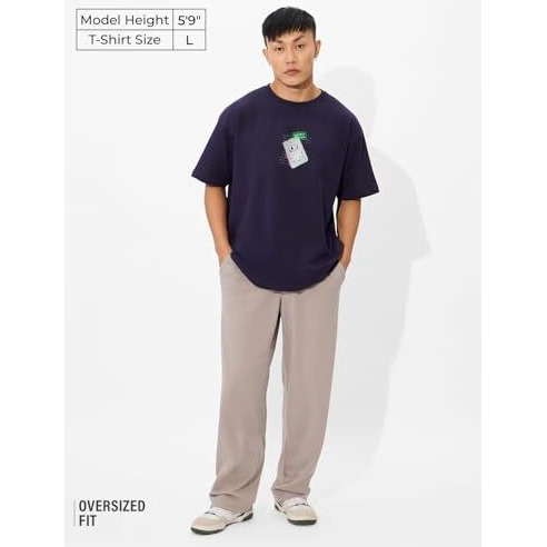 The Souled Store Official X-Joker Originals Wanted Oversized T-Shirt For Men Boys Cotton Casual Half Sleeves Baggy Loose Fit Drop Shoulder Round Neck Purple