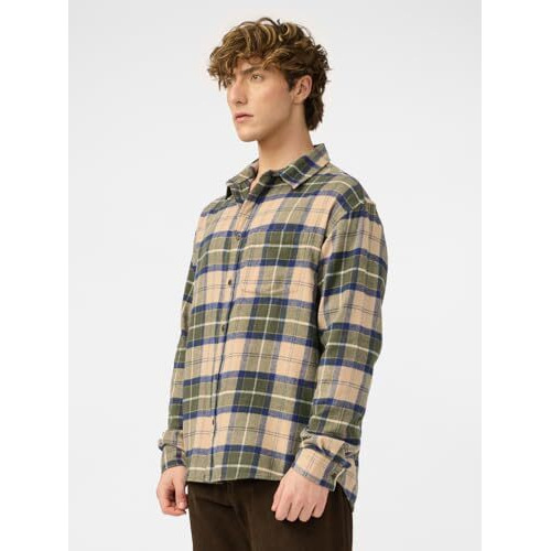 The Souled Store Plaid Shirt Mustard Men And Boys Long Sleeves Collared Neck Button Front Regular Fit Cotton Utility Shirts