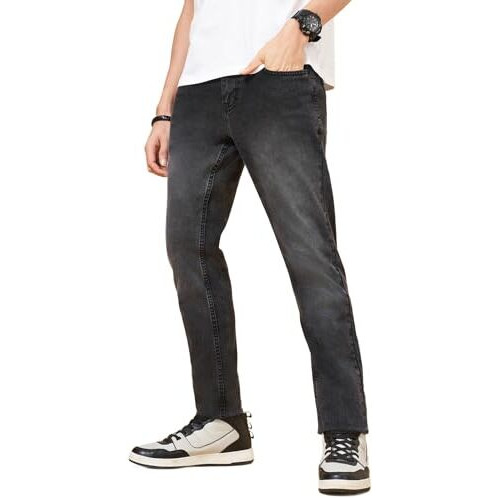 Sf Jeans By Pantaloons Mid Rise Men's Skinny Fit Jeans (110148079018_Black, 32