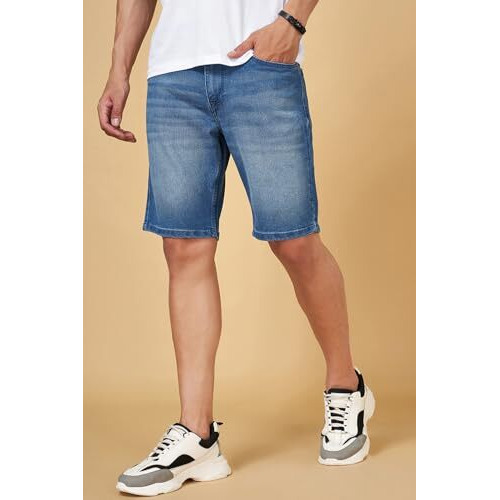Sf Jeans By Pantaloons Men's Chino Shorts (110151409007_Medium Blue