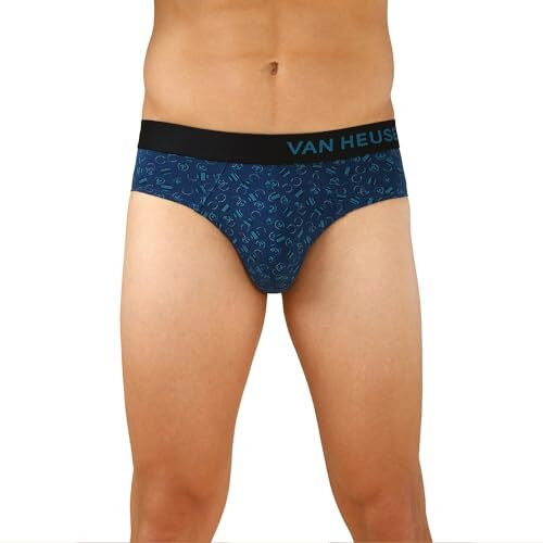 Van Heusen Men's Cotton Blend Classic Briefs (Pack Of 2) (Ihqebr2C434510007_Multi_L_Multicolor