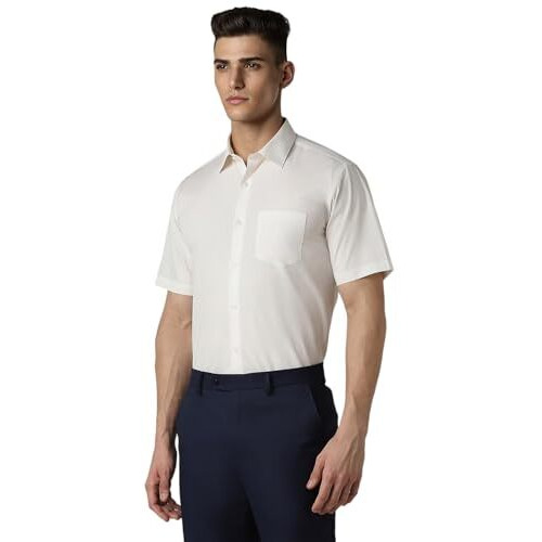 Van Heusen Men's Modern Fit Shirt (Vhshbcubd96902_Off White