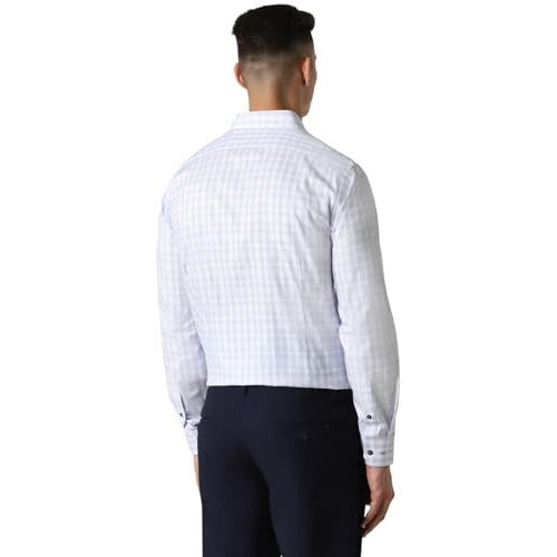 Van Heusen Cotton Men's Modern Fit Shirt (Vhsfbslbr52536_Light Blue, 44