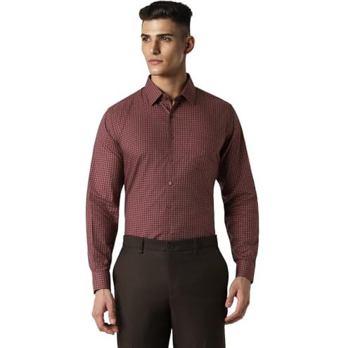 Van Heusen Men's Modern Fit Shirt (Vhsffslb788686_Maroon
