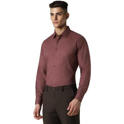 Van Heusen Men's Modern Fit Shirt (Vhsffslb788686_Maroon