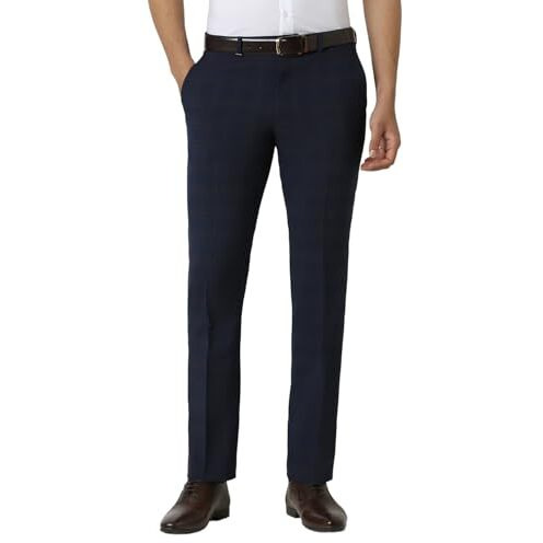 Van Heusen Men's Slim Mid Rise Pants (Vhtffslby68608_Navy, 34