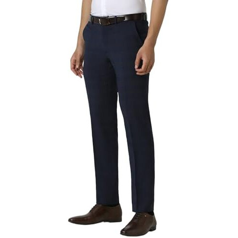 Van Heusen Men's Slim Mid Rise Pants (Vhtffslby68608_Navy, 34