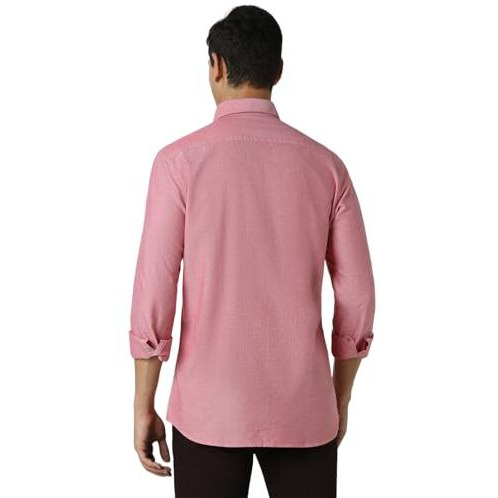 Van Heusen Men's Cotton Slim Fit Shirt (Vssfuslft90514_Red, 39
