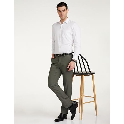 Van Heusen Men's Slim Pants (Vhtffslbc00484_Olive